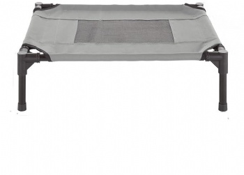 Elevated Dog Bed - Portable Pet Bed with Non-Slip Feet - IndoorOutdoor Dog Cot or Puppy Bed for Pets up to 25lbs (Gray)